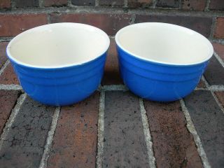 blue and white oxford stoneware 6 inch mixing bowls 2