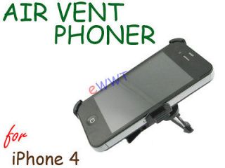 In Car * Air Vent Mount Phone Holder Set Slim Black for iPhone 4 S 4G 