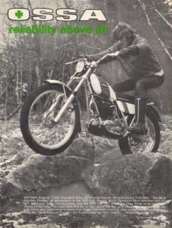 1972 Ossa Mick Andrews Plonker Motocross Motorcycle Original Ad