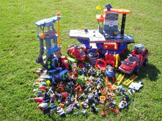Huge Lot of Fisher Price Rescue Heroes Vehicles Command Center 