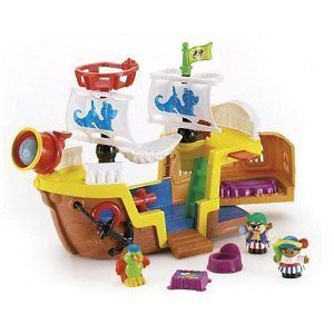   Little People Lil Pirate Mayflower Ship Pirates Parrot Cannon Map