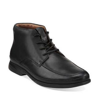 Mens Clarks Unstructured Un.Montag Ankle Lace Up Boot Black Leather 