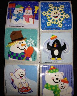   Penguin Snowman Snowflake Stickers Party Favors Reward Teacher Supply