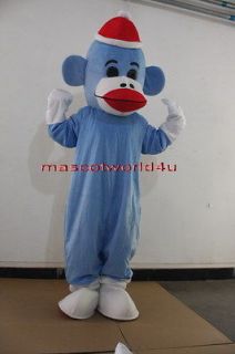 New Style Sock Monkey Mascot Costume Fancy Dress Cartoon Suit Adult 