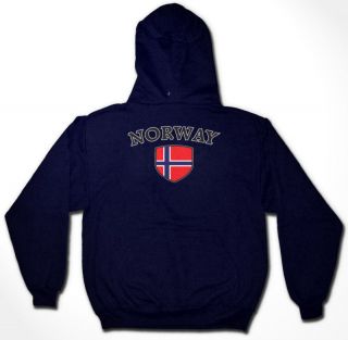 Norway Country Flag Shield Hoodie Sweatshirt Norwegian