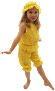 VICTORIAN Yellow & White Spot BATHING BELLE FANCY DRESS COSTUME sizes 