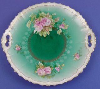 Gorgeous Antique MZ Austria (Moritz Zdekauer) Porcelain HANDLED CAKE 