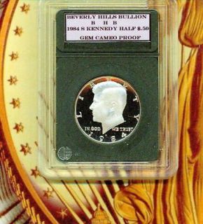 1984 S Kennedy US Half Dollar Gem Cameo Proof Coin Beverly Hills 