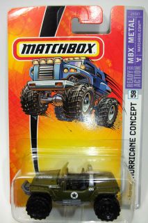 2006 Matchbox #58 Jeep® Hurricane Concept MATTE ARMY GREEN/MOC