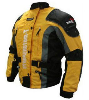 Yellow Mens Motorcycle ARMOR Jacket Motorcycle Enduro Touring Dual 