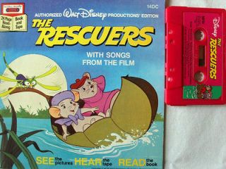 THE RESCUERS 14DC Disney Read Along Book & Cassette Tape Set