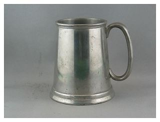 James Dixon Cornish Pewter Beer TANKARD Mug Stamped SHEFFIELD 1/2 PINT 