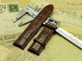 22mm Brown Genuine Leather watch Strap fits Omega Movado