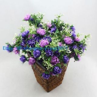   Artificial Small Chrysanthemum Buds Silk Flowers (Purple) F44