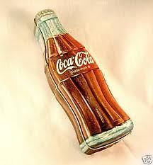 coca cola bottle coke shaped tin metal new time left