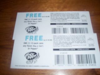 Newly listed 2 FREE 12PK DR.PEPPER REG/DIET COUPONS MAX VALUE $4.99 