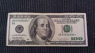   1996 $100 US ★STAR★ FEDERAL RESERVE CURRENCY NOTE  VERY RARE