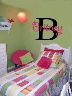 Personalized Family Name and Monogram Wall Sticker Lettering Vinyl 