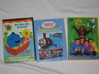 Lot 3 Childrens DVD Movies The Wiggles On the Go Oswald Thomas The 