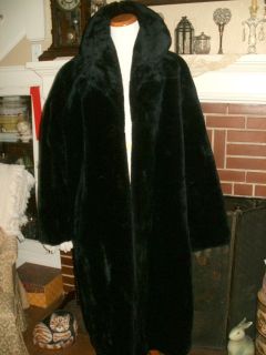 women s vintage monterey black faux fur coat size 18