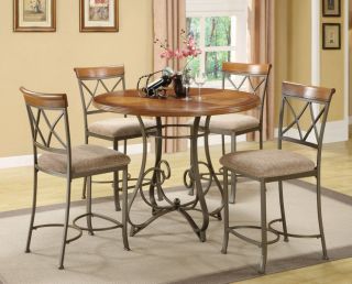 5Pc Counter Height Gathering Set   Table & 4 Stools   24 Inch Seat