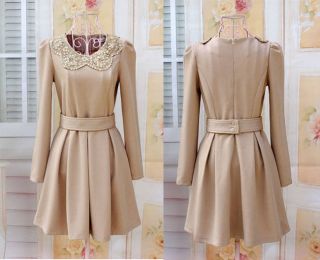 Womens Cute Vintage Bandage Halter Sash Autumn Dress Evening Dress S M 