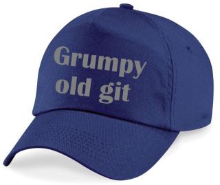 GRUMPY OLD GIT Printed Baseball Cap Navy Blue Hat Funny Rude Joke Gift 