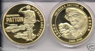 GENERAL GEORGE S.PATTON,JR ~US MILITARY~24KT GOLD COMMEMORATIVE 