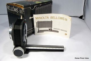 minolta bellows iii md mc manual focus macro lens genuine