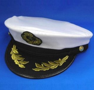 EMBROIDERIED CAPTAIN HAT navy cap sailors ship hats COSTUME 