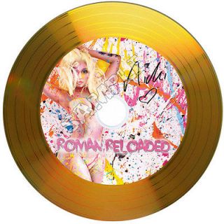 Nicki Minaj Roman Reloaded Signed Gold Disc with Autographs. Ideal 