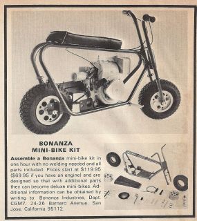 1967 bonanza mini bike ad 9 5 2012j time left