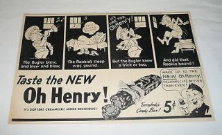 1940 oh henry candy bar ad the bugler blew time