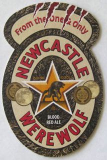 NEWCASTLE WEREWOLF BLOOD RED ALE BEER Coaster, Mat, SCOTLAND UNITED 