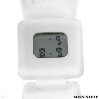 miss sixty sqe001 white rubber ladies digital quartz watch time