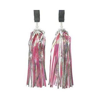 NEW Pyramid Laser Bicycle Streamers, Pink/Silver 