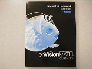 enVision Math Kindergarten California Interactive Homework Workbook 