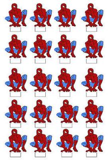 20 Spiderman stand up edible cup cake decorations