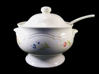 Pfaltzgraff Covered Soup Tureen With Ladle Beautiful Floral Pattern