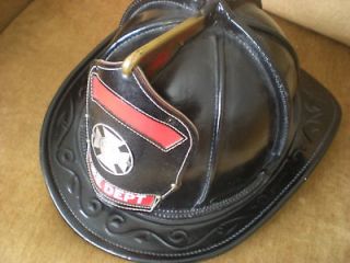 OLD Cairns Leather fire helmet firemans mint big size FIRE FIGHTING 