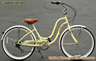 Aluminum Frame, Fito Verona Alloy 7 speed 26 Beach Cruiser Bicycle 