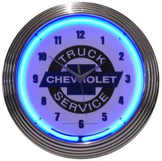 New Neon Lighted GM Chevrolet Chevy Truck Service Neon Clock