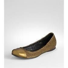 Tory Burch Anne Marie Bronze Leather Gold Flats Size 5 7 10 NEW NIB 