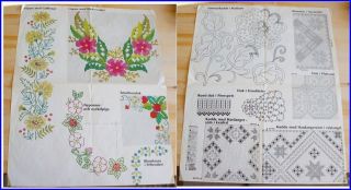 Swedish embroidery sheet cross stitch, Hardanger, satin stitches 
