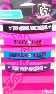 Monster High Rubber Bracelet Wristband Party Supplies Fast Ship
