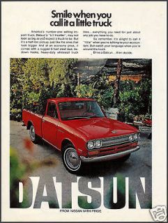 1972 datsun li l hustler red pickup truck photo ad