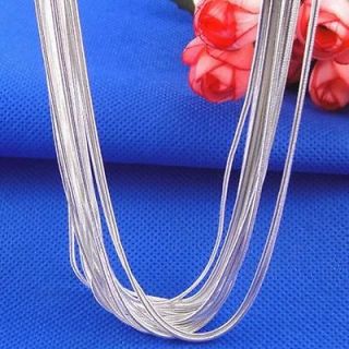  Silver Necklace Jewelry 10pcs Silver Snake Chain Necklace 1mm 22inch