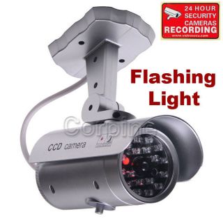 Flashing Light Dummy Security Camera Fake Infrared LED Surveillance 