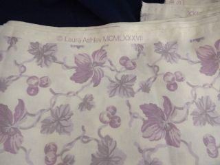 Vtg Laura Ashley Bryony Fabric Purple Cotton 1/2 Yard Half 4 yds 1987 