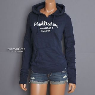 New Hollister Womens Logo Fleece Hoodie Sweatshirt Classic Size XS 